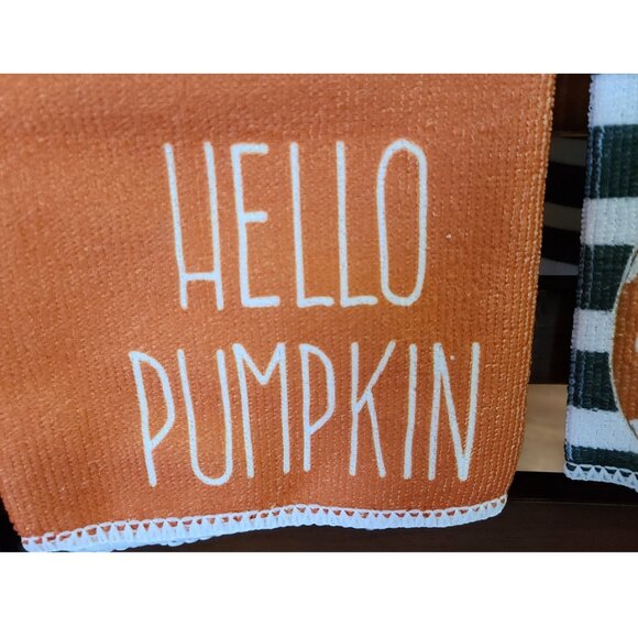 Pumpkin Kitchen Towels Set Thanksgiving Halloween Fall Decor Holiday Decoration - Picture 4 of 6